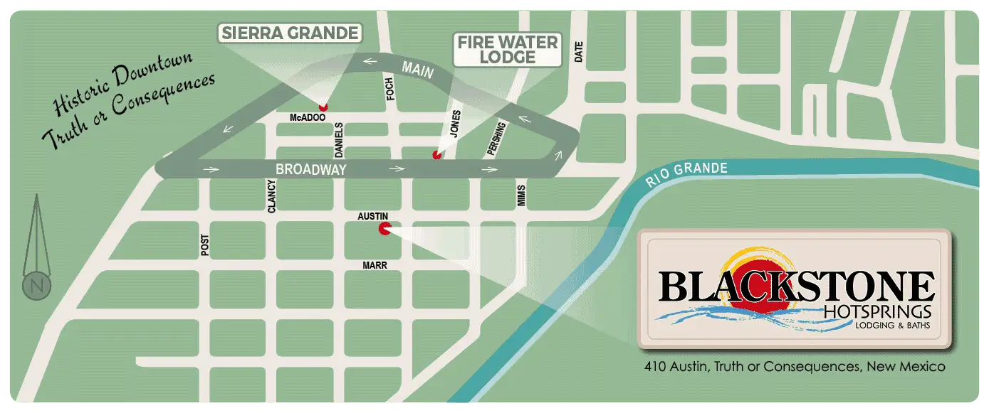 map of blackstone hotsprings in downtown truth or consequences